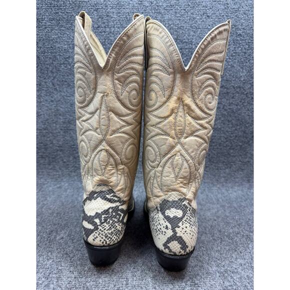 Vintage Leather Western Cowboy Boots Snake Print Men US 8 D USA main image 15